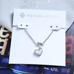 Kendra Scott Ari Heart Music Note Necklace Drusy Silver